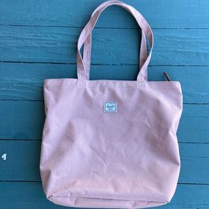 Herschel‎ Supply Co. rose colored canvas tote bag.